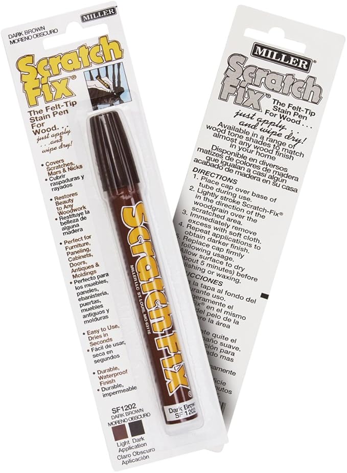 Miller SF1202 Wood Stain Scratch Fix Pen / Wood Repair Marker - Dark Brown Wood