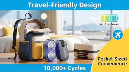 Dual-Head Electric Lint Remover & Fabric Shaver Defuzzer, Type-C Rechargeable, 6 Steel Blades, Remove Clothes Fuzz, Lint Balls, Pills