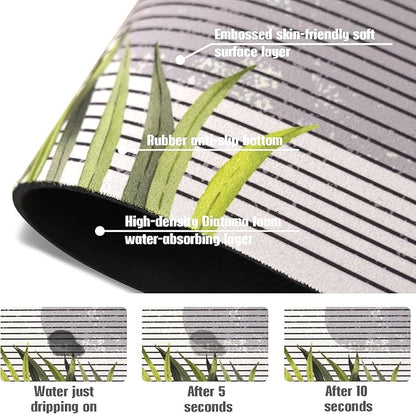Sink Faucet Absorbing Mat, 2 Pack Drying Mat Around Faucet Sink Splash Guard Behind Faucet Sinkmat For Kitchen Bathroom Island Rv 15 * 5.5 Inch (38 * 14 cm)