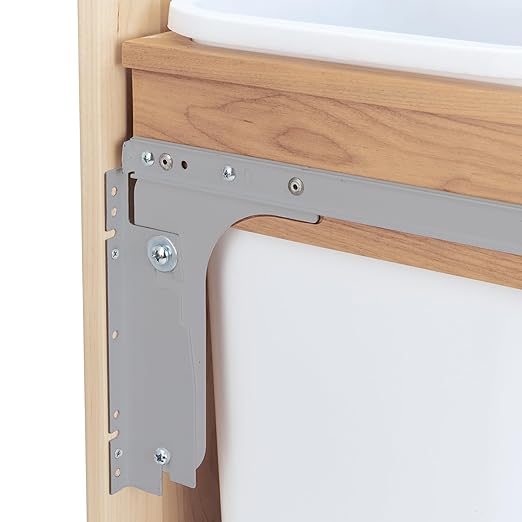 Rev-A-Shelf Top Mount Double Pullout Under Cabinet 50 Quart Kitchen Trash Cans w/Soft-Close for Full Height Cabinet, 150 Pound Rated Full-Extension Slides, 4WCTM-2150BBSCDM-2