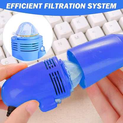 Keyboard Vacuum Cleaner Portable Mini Desktop Vacuum Long Lasting Handheld Cleaner with USB Cord, Nozzle ＆ Brush, Mini for Cleaning Laptop Dust, Hair, Crumbs