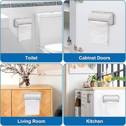 3Pcs Trash Bag Dispenser, Wall Mount Trash Bag Holder, Plastic Grocery Bag Holder Large Opening Design Easy to Take Out for Kitchen Bathroom Toilet,5.9 x 2.36 x 2.9