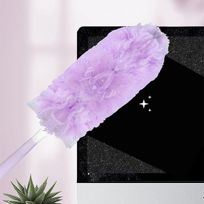4 Pcs Purple Detachable Duster Handle - Plastic Extended Mop Extension Wand Grip, Ideal for Easy Home & Office Cleaning