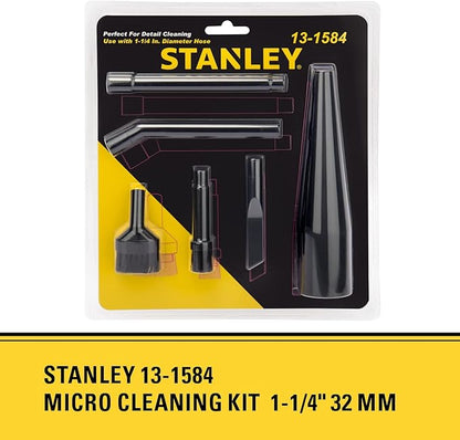Stanley 13-1584 Micro Cleaning Kit Vacuum Attachments for Wet/Dry Vacuum 1-1/4" Hose, 6 Pack