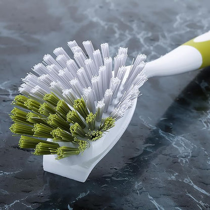 Dish Brush with Handle, Stiff Bristles Dish Scrubber for Pots, Pans & Sink Cleaning, 5 Pack