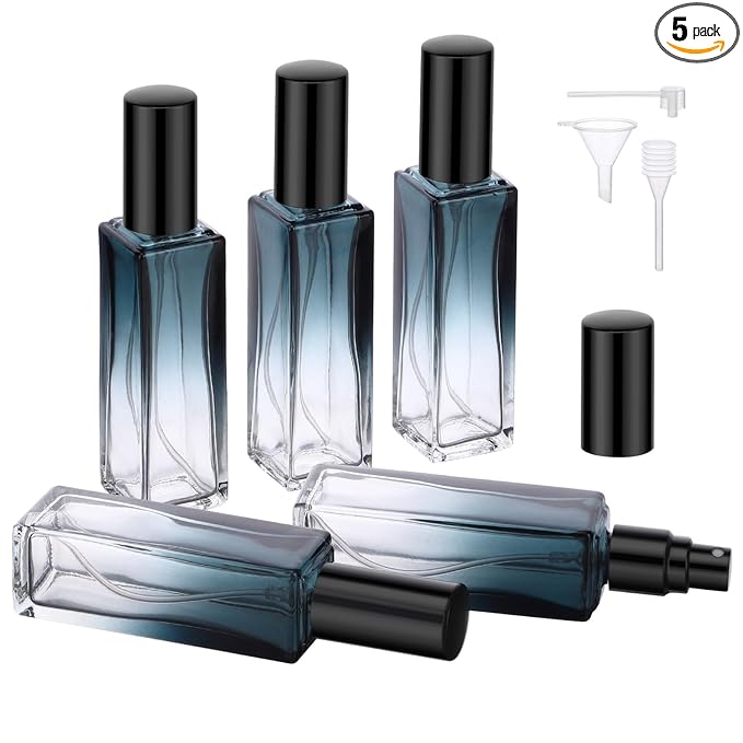 Segbeauty Glass Perfume Spray Bottle, 5 Pack of 20ML Mini Travel Atomizer Sprayer for Perfume, Empty Press Pump Bottle Refillable Cologne Dispenser Perfume Bottles Scent Sample Case Travel Must Have