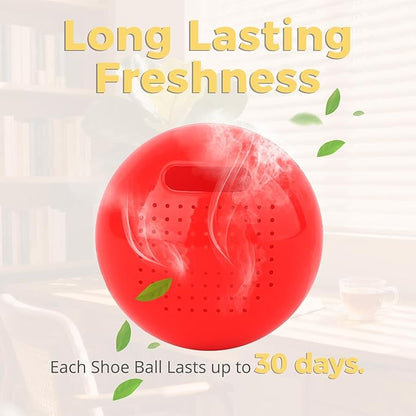 Knixmax Shoe Deodorizer Balls Strong, Odor Eliminator for Sneaker Gym Bag Closet Locker, Work Boot Drawer Freshener, Unpleasant Smell Remover Ball for Men Women Teens, 6 Packs Jasmine Freesia Rose
