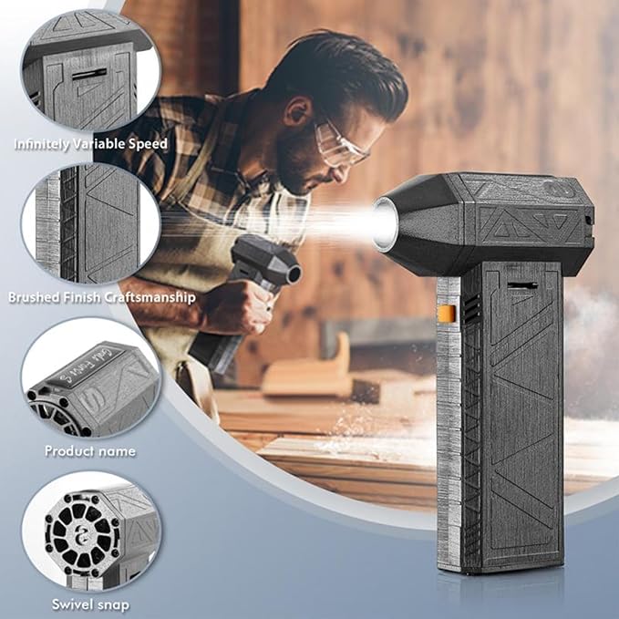 Mini Jet Blower, 130000 RPM Portable Handheld Powerful Fan, Rechargeable Cordless Air Blower for Cleaning
