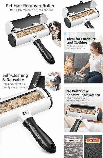 Pet Hair Remover, Reusable Lint Roller for Pet Hair, Cat Hair Remover, Fur Remover Roller, Dog Hair Remover, Pet Lint Roller, Cat Fur Removal from Furniture, Carpets, Couch, Sofa, Bedding & Clothes
