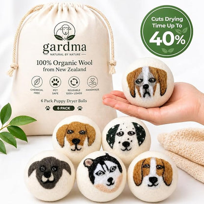 Complete Laundry Kit – Laundry Detergent Sheets, Wool Dryer Balls & Essential Oils – 3 Sheet Packs + 6 XL Puppy Dryer Balls + 6 Scent Oils for Natural Clean, Soft & Fresh Laundry