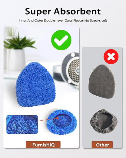 Super Absorbent & Streak-Free – 25.5" Extra Long Windshield Cleaning Kit with 5 Upgraded High-Density Coral Velvet Pads & 2 Spray Bottles for Car & Home, Blue