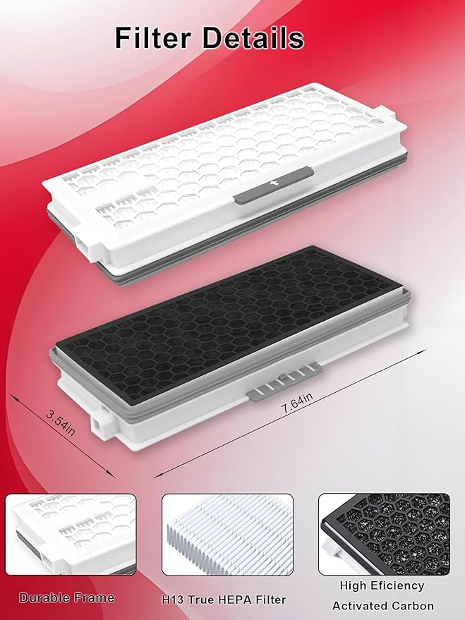 3 Pack Activated Carbon HEPA Airclean filters Replacement for Miele SF-HA 50, for Compact C1/C2, Complete C2/C3, S4, S5, S6, S8, S4000-4999, S5000-S5999, S6000-S6999, S8000-S8999 Vacuum Cleaner
