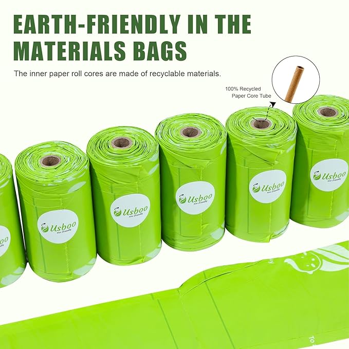 USBOO Disposable Diaper Bags for Baby, 9 Refill Rolls/108 Bags，OXO-Biodegradable Diaper Sacks with Dispenser,Easy-Tie Handles,Large Dirty Diaper Disposal or Pet Waste Bags