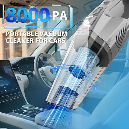 THINKWORK Microfiber Feather Duster for Car Cleaning, Car Interior Detailing Kit with High Handheld Power Vacuum Cordless, Ceiling & Fan Duster for Home Cleaning