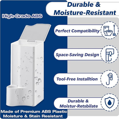 2-Pack Toilet Holder Compatible with Clorox Toilet Wand Only, Space-Saving Wall-Mount & Free-Standing Storage for Disposable Scrubbing Pads - Ideal Choice for Toilet Wand