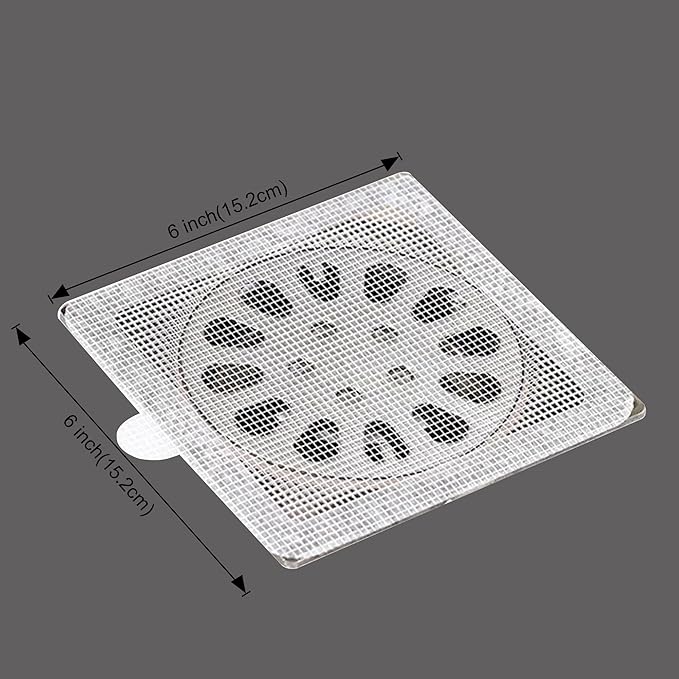 PRIMSOPH 6 Inch 30pcs Disposable Shower Drain Hair Catcher Mesh Stickers Floor Drain Sticker Disposable Drain Filter Hair Trap Sticker