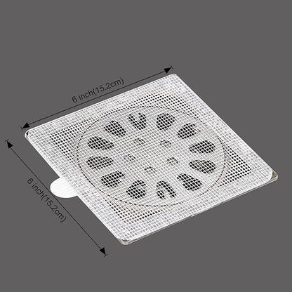 PRIMSOPH 6 Inch 30pcs Disposable Shower Drain Hair Catcher Mesh Stickers Floor Drain Sticker Disposable Drain Filter Hair Trap Sticker
