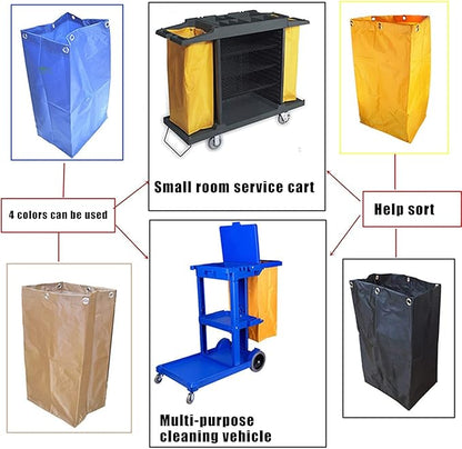 HYFT-HOME Replacement Janitorial Cart Bag,Waterproof High Capacity Thickened Housekeeping Commercial Janitorial Cleaning Cart Bag(16 x 11 x 27inches) (Black), One Size