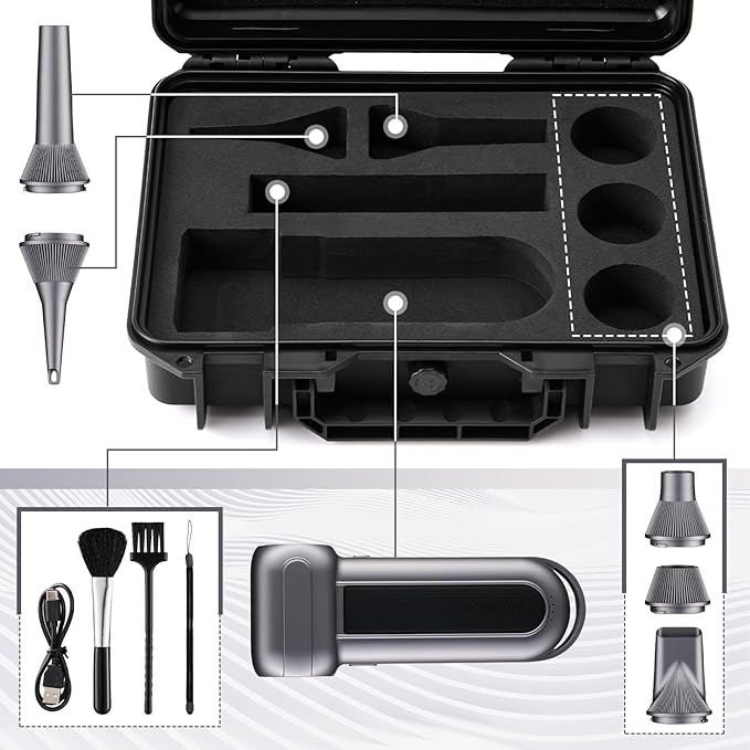 Hard Case for WOLFBOX MF100/MF50 Electric Air Duster | High-Density Protective EVA Liner | Portable Travel Carrying Organizer Storage Bag Holder for Blower Tool Accessories | Black & CASE ONLY