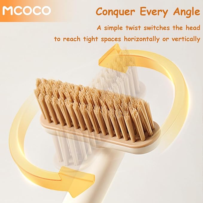 Crevice Cleaning Brush Grout Cleaner for Household use Multi-Purpose Hard Bristle Brushes Bathroom Brush for Kitchen Window Toilet Grout Bottle Sink Corners Blender Small Spaces 2 Pack White