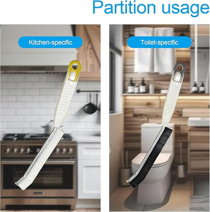 Hard Bristle Crevice Cleaning Brush,Multifunctional Gap Scrub Brush, Bathroom Cleaner Tools,Suitable for Tile Gaps,Kitchen, and Sink,Toilet, with Anti-Slip Handle Design (2 Pieces)