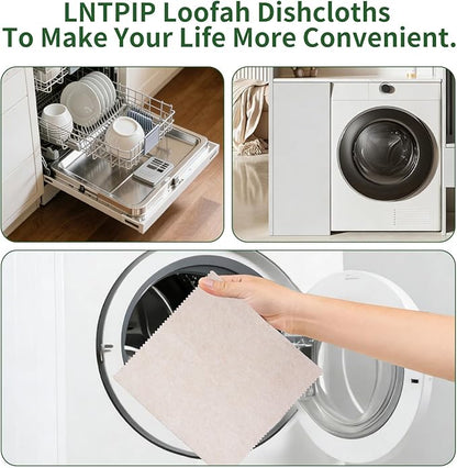 15 Pack Reusable Kitchen Rags for Counter, Made of Degradable and Compostable Loofah Fiber, 7.87"*7.87" Soft and Odor-Free, no Deformation, no Shrinkage After Drying