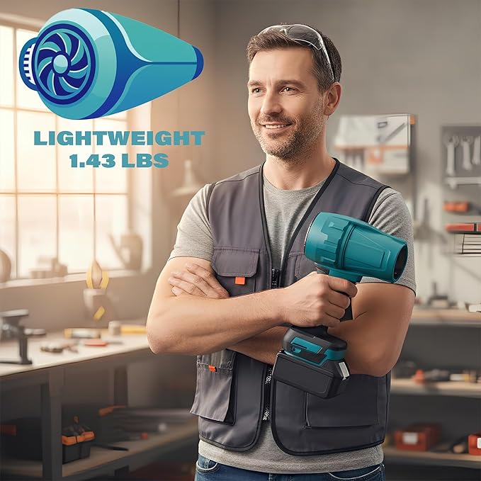 Fits Makita Turbo Jet Blower, 160MPS Brushless High-Speed Mini Jet Dry Fan Blower for Makita 18V Battery, Cordless Handheld Turbo Super Power Air Duster for Snow Leaf Cleaning Camping (Bare Tool)