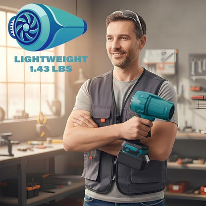 Fits Makita Turbo Jet Blower, 160MPS Brushless High-Speed Mini Jet Dry Fan Blower for Makita 18V Battery, Cordless Handheld Turbo Super Power Air Duster for Snow Leaf Cleaning Camping (Bare Tool)