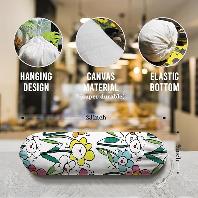 Flower Plastic Bag Holder, Reusable Washable Shopping Bags Storage Carrier, Cute Garbage Trash Bag Dispenser for Home Kitchen Pantry Cabinet, Wall Mount, Kitchen Housewarming Gifts