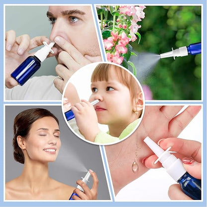 20 Pcs Nasal Spray Bottle, 10ML/0.35OZ 12 Pcs Glass Bule Refillable Empty Nasal Spray Bottles with 4 Funnels and 4 Labels