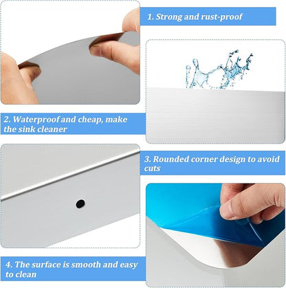Amylove 26 x 20 Inch Stainless Steel Splash Guard Stainless Steel Wall Mount Guard with Screws Screws for Bathroom Sink Side Sink Splash Prep Sinks Protector for Commercial Kitchen Restaurant