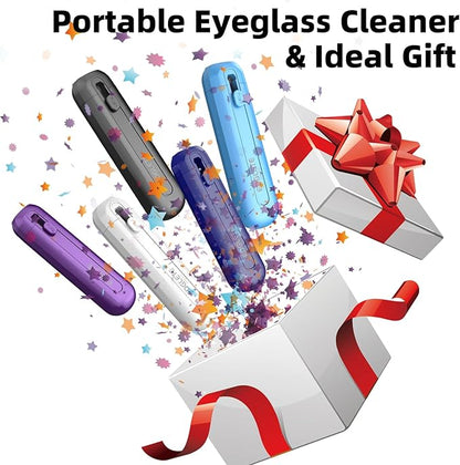Glasses Cleaner Eyeglass Cleaning Kit, Lens Cleaners Spray with Microfiber Cloth, Portable Glasses Cleaning Kit for Travel, Safe Eyeglasses Cleaner Tool, No Streaks Scratch, Black
