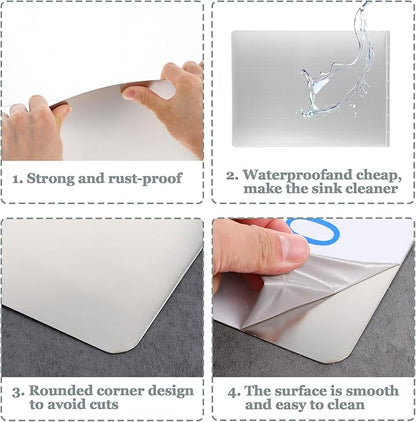 2 Pcs Stainless Steel Side Splash Guard for Sink, Wall Mount Guard with Screws, Commercial Restaurant Hand Sink and Compartment Prep Sink, Kitchen Sink Splash Protector Supply(16 x 12 Inch)