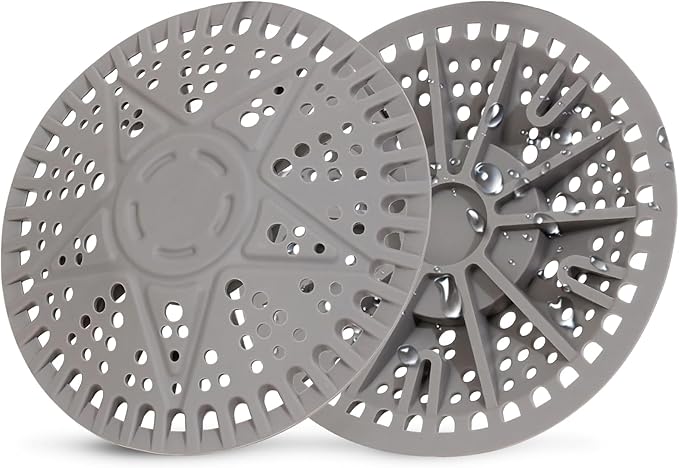 ZOOY Shower Drain Hair Catcher, 2 Pack 5.5 Inch Large Silicone Drain Cover, Rubber Hair Drain Catcher, Anti-Clog Hair Trap Strainer Protector for Shower, Bathroom, Bathtub, Tub Sink(New Gery)