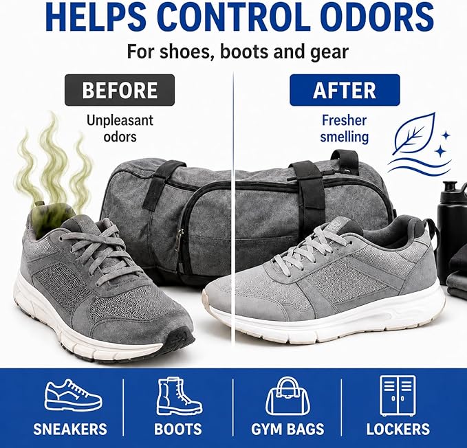 Knixmax Sneaker Deodorizer Shoe Freshener Balls, Odor Eaters for Shoes Boots Mules, Smell Eliminator Ball for Gym Gear Bags and Lockers, Cologne Scent, Pack of 6, Colorful