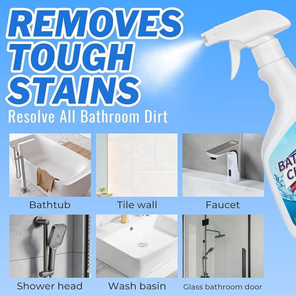 NUAN Bathroom Descaler Foam Cleaner for Hard Water Stains - Powerful Foaming Spray for Shower Toilet Sink Tile Cleaning, Limescale Buildup Remover All-Purpose Bathroom Cleaner (33.8 Fl Oz)