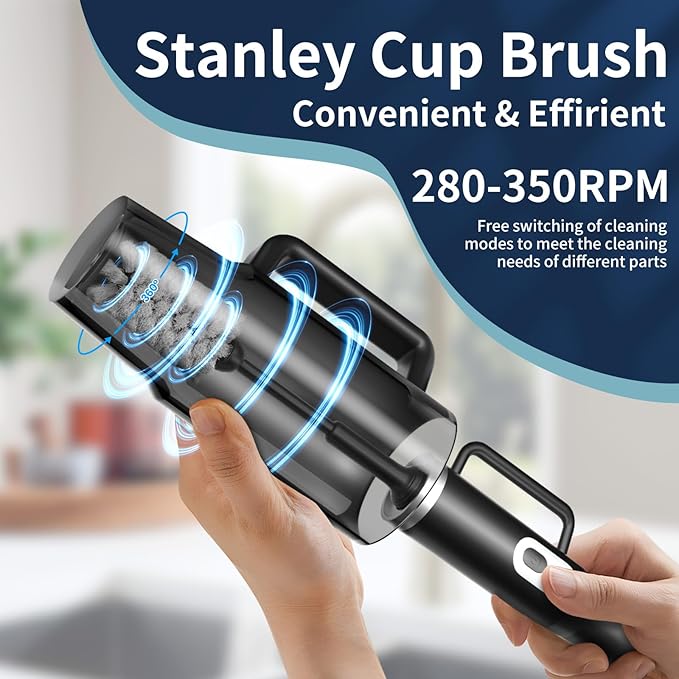 5-in-1 Long Handle Electric Water Bottle Brush, Straw Cleaner Brushes with Removable Brush Head, Water Bottle Brush, Bottle Brush,for Stanley Cups, Baby Bottles, Pacifiers