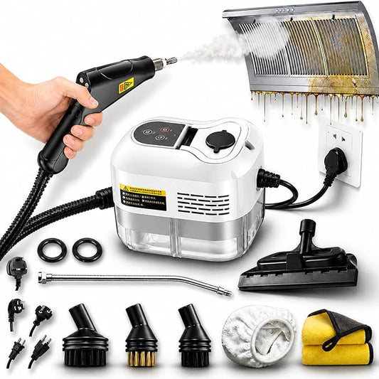 2500W Handheld High-Temperature Pressurized Steam Cleaner, Professional High-Pressure Rapid-Heating Steam Cleaner, Steam Cleaner For Car, Kitchen, Bathroom, Furniture, Windows (White)