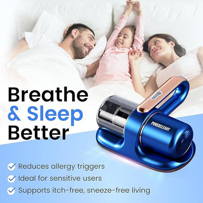Cordless Mattress Vacuum Cleaner with UV Light, 13KPa Handheld Bed and Sofa Vacuum for Upholstery, HEPA Filter, Ideal for Couches, Cribs, and Furniture (White)