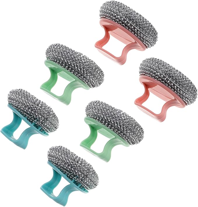 FOMIYES 6pcs Kitchen Cleaning Ball Stainless Steel Scrubbers Pot Decontamination Brush Non-damaging Brush for Pots and Pans