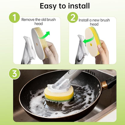 8 Packs Non Scratch Powerful Cleaning Sponge Refillsa - Compatible with Scrub Daddy Wand. Green.