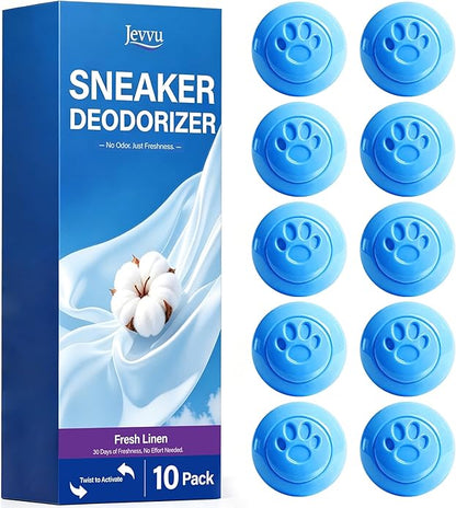 Jevvu Shoe Deodorizer Balls, 10 Pack Odor Eliminator for Shoes, Sneakers, Boots, Gym Bags and Lockers