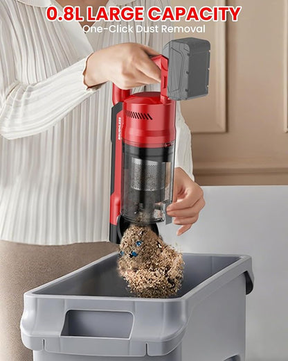 Cordless Vacuum Cleaner for Milwaukee Battery, 7-in-1 Lightweight Stick Vacuum with HEPA Filter, 35KPA Suction, 350W Brushless Motor, 3 Modes for Carpet, Floor, Car (Battery Not Included)
