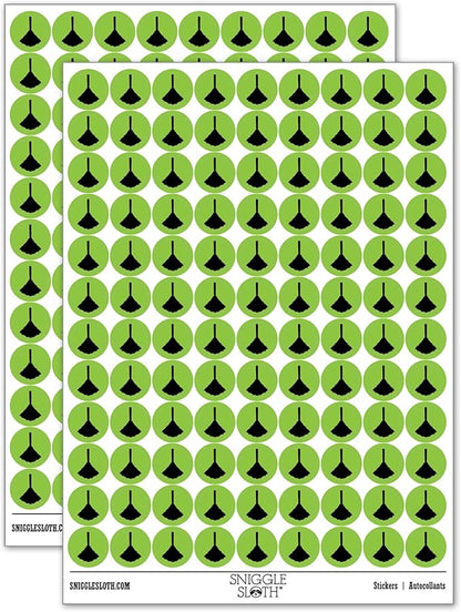 Feather Duster Cleaning 200+ Round Stickers - Matte Finish - 0.50" Size - Light Green