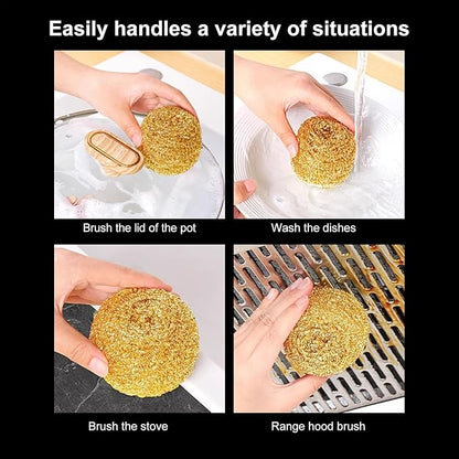 Copper Dish Scrubber - Extra Strong Ball | Heavy Duty Cleaning Ball for Pots, Pans & Grills - Removes Stubborn Dirt, Buildup & Stains