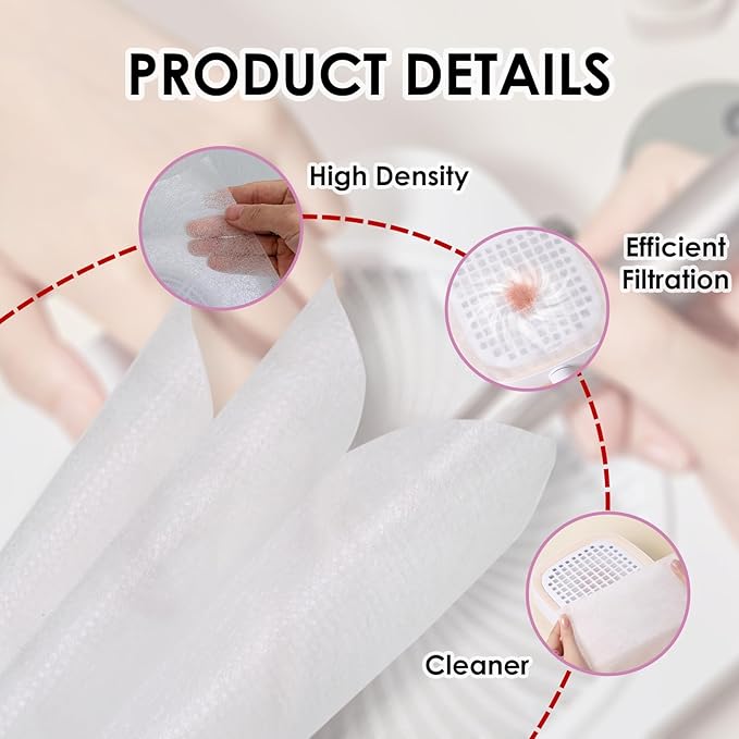 220 Sheets Nail Dust Collector Filter Paper: Disposable Dust Vacuum Filter for Most Nail Dust Fan Extractor Machine, Dust Cleaner Replacement Filter Paper Nail Tech Supplies Accessories for Home Salon