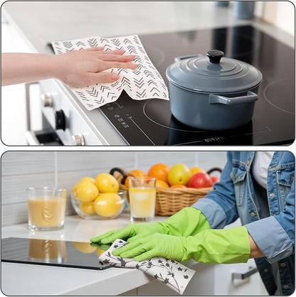Mabor 5 Pcs Swedish Dishcloths for Kitchen Geometric Washable Dish Rags Reusable Cleaning Paper Towels Absorbent Counter Dish Cloth Kitchen