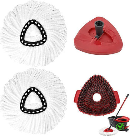 4Pcs Spin Mop Replacement Heads,Mop Replacement Heads Compatible with Ocedar Easywring 1-Tank System,Mop Refill Attachment for Bathroom,Kitchen and Various of Hard Floors (Machine Washable)