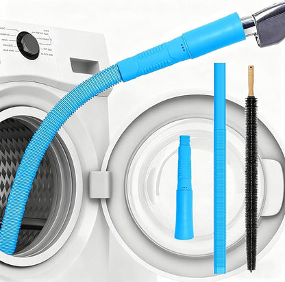Upgraded Dryer Vent Cleaner Kit: Dryer Lint Vac Attachment, Universal Vacuum Hose Attachment Tool for Lint Removal (Blue Black)