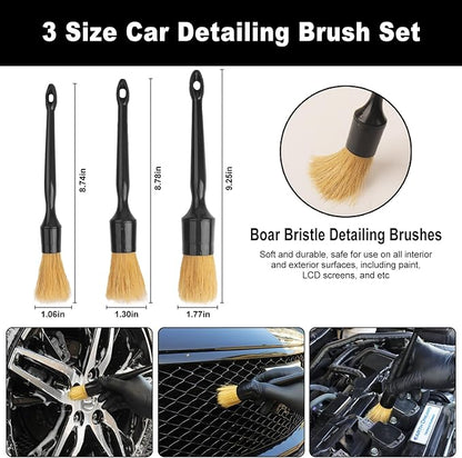 Car Wheel Brush kit, Tire Brush, Wheel Cleaner Brush, Soft-bristled Rim Cleaner Brush, Car Detailing Brushes, Wheel Brushes for Cleaning Wheels,Tires, Car Cleaning Brush Supplies Kit